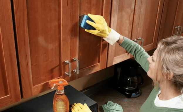 how to clean wood cabinets and make them shine