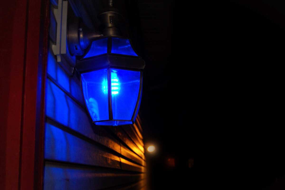 blue porch light