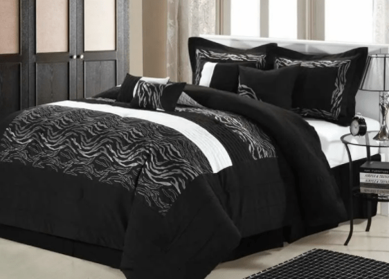 red black and white bedding