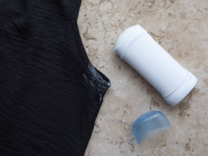 how to get deodorant stains out of black shirts